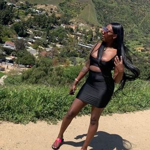 black cut out dress